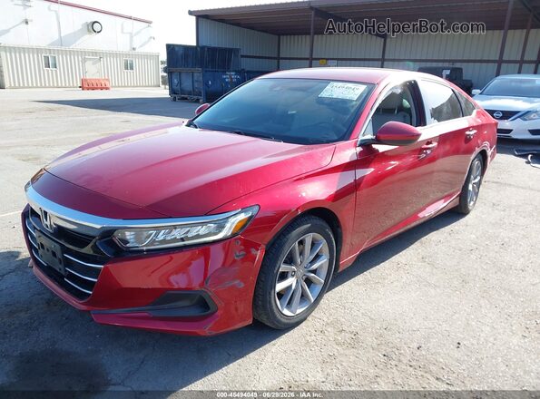 1HGCV1F18MA103639 2021 HONDA ACCORD Red Передня ліва чверть