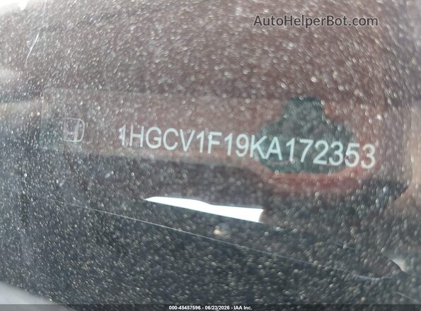 1HGCV1F19KA172353 2019 HONDA ACCORD Black ძრავის განყოფილების ხედი