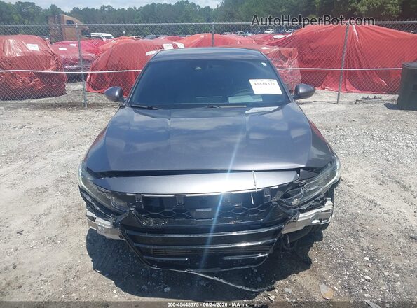 1HGCV1F30JA010949 2018 HONDA ACCORD Gray Widok zestawu wskaźników