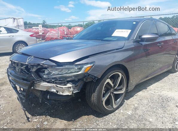 1HGCV1F30JA010949 2018 HONDA ACCORD Gray Widok z przodu
