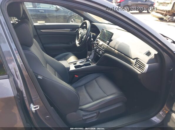 1HGCV1F30JA066826 2018 HONDA ACCORD Gray Widok wnętrza z przodu