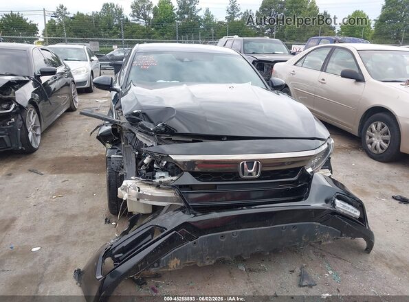 1HGCV1F30JA265472 2018 HONDA ACCORD Черный Вид задних сидений