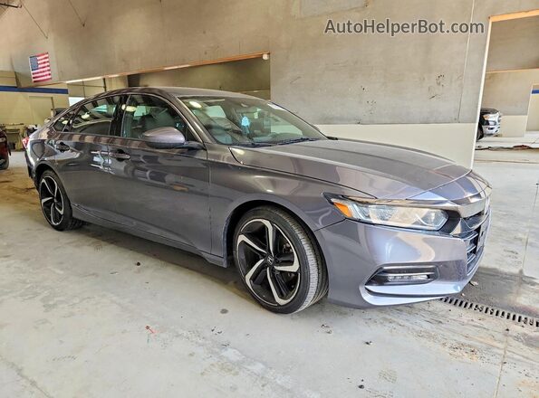 1HGCV1F30KA007938 2019 HONDA ACCORD Gray Delantero derecho