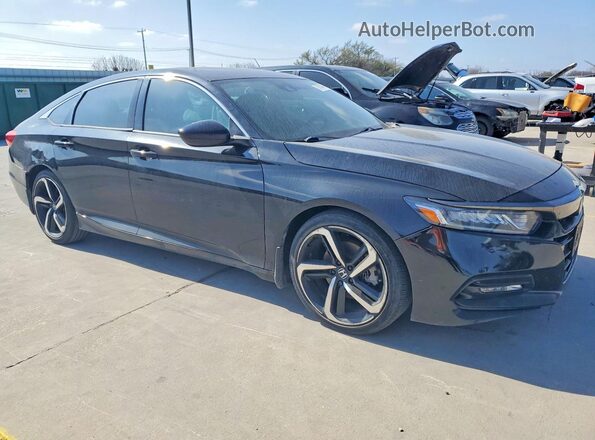 1HGCV1F30KA027591 2019 HONDA ACCORD Черный Передняя правая четверть