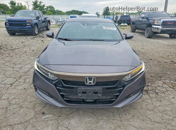 1HGCV1F30KA147990 2019 HONDA ACCORD Gray წინა ხედი