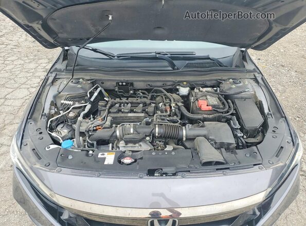 1HGCV1F30KA147990 2019 HONDA ACCORD Gray უკანა სალონის ხედი