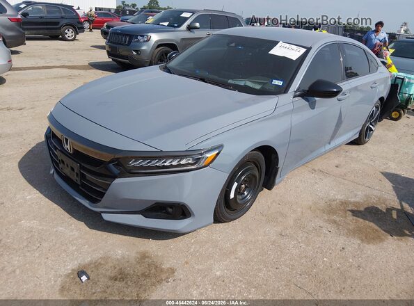 1HGCV1F30MA082724 2021 HONDA ACCORD Синий Передняя левая четверть