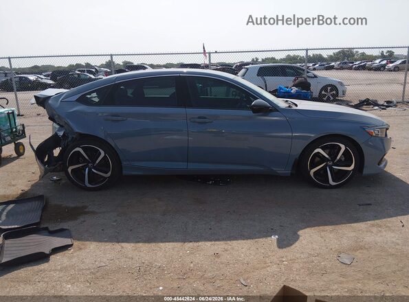 1HGCV1F30MA082724 2021 HONDA ACCORD Синий Вид задней части салона