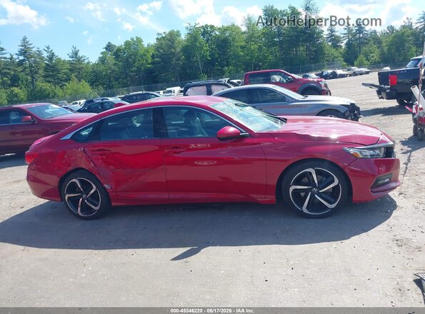 1HGCV1F31JA016629 2018 HONDA ACCORD Red Սալոնի հետևի տեսք