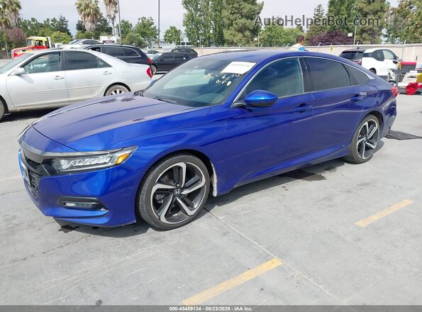 1HGCV1F31JA040624 2018 HONDA ACCORD Blue Առջևի ձախ երեք քառորդ տեսարան
