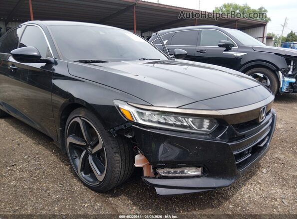 1HGCV1F31JA053728 2018 HONDA ACCORD Black Vista frontal