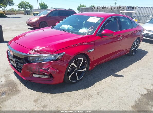 1HGCV1F31JA054572 2018 HONDA ACCORD Красный 