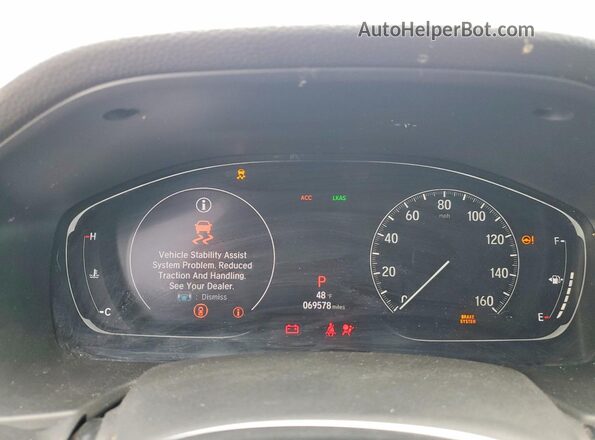 1HGCV1F31JA070089 2018 HONDA ACCORD Red ხელსაწყოთა პანელის ხედი