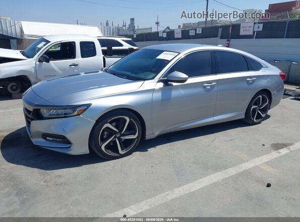 1HGCV1F31JA200744 2018 HONDA ACCORD Silver Առջևի ձախ երեք քառորդ տեսարան
