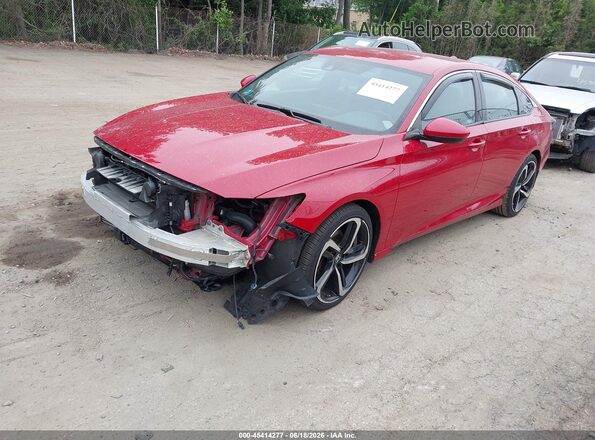 1HGCV1F31JA215440 2018 HONDA ACCORD Red Առջևի ձախ երեք քառորդ տեսարան