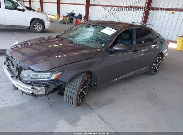 1HGCV1F31KA092417 2019 HONDA ACCORD Серый Передняя левая четверть