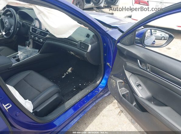 1HGCV1F31KA116747 2019 HONDA ACCORD Синий Вид салона спереди