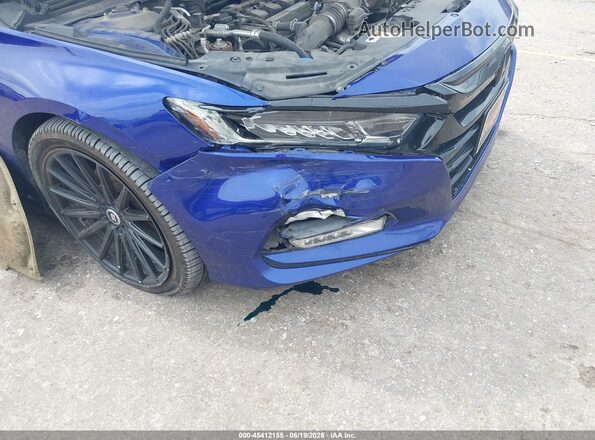 1HGCV1F31KA116747 2019 HONDA ACCORD Синий Вид спереди
