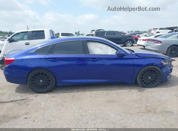 1HGCV1F31KA116747 2019 HONDA ACCORD Синий Вид задней части салона