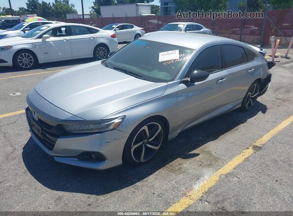 1HGCV1F31MA053474 2021 HONDA ACCORD Silver წინა მარცხენა ხედი სამი მეოთხედიდან