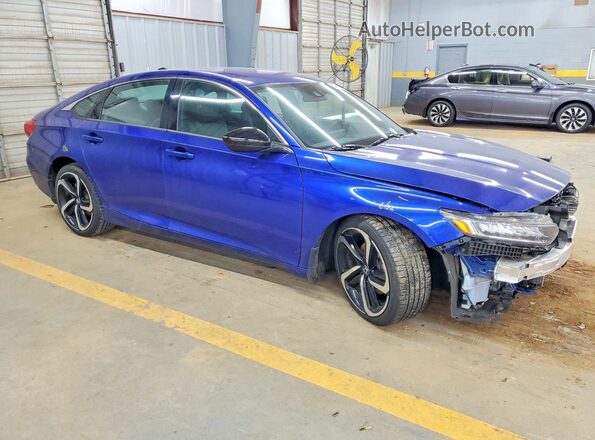 1HGCV1F31MA070081 2021 HONDA ACCORD Blue Առջևի աջ