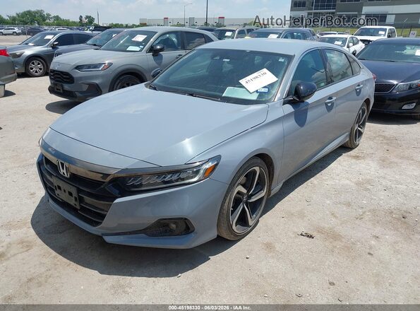1HGCV1F31MA070176 2021 HONDA ACCORD Gray Առջևի ձախ երեք քառորդ տեսարան