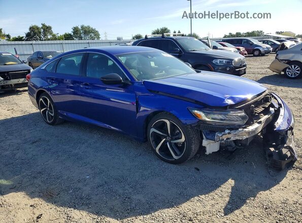 1HGCV1F31NA104795 2022 HONDA ACCORD Blue Przód prawy