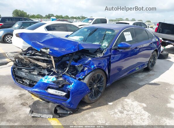 1HGCV1F32JA001962 2018 HONDA ACCORD Blue Front left