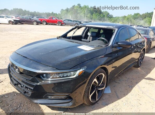 1HGCV1F32JA048330 2018 HONDA ACCORD Black Przód lewy