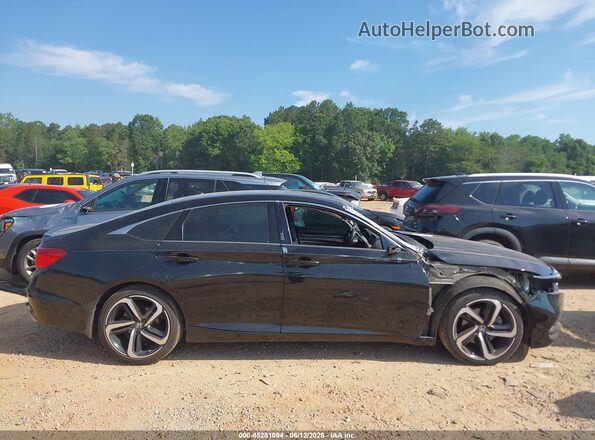 1HGCV1F32JA048330 2018 HONDA ACCORD Black Widok wnętrza z tyłu