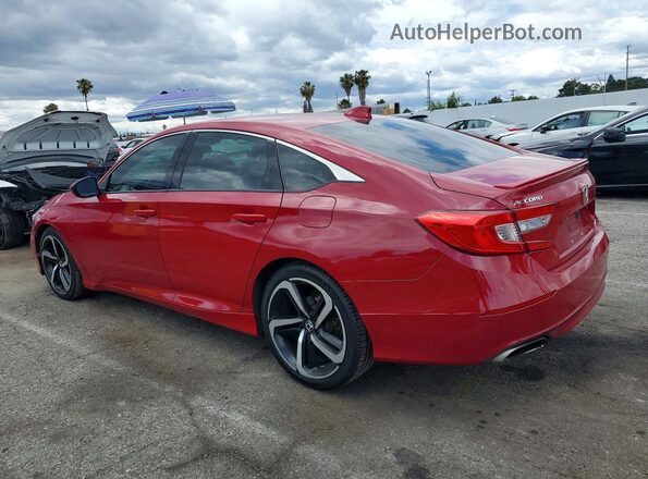 1HGCV1F32KA039516 2019 HONDA ACCORD Red Trasero izquierdo