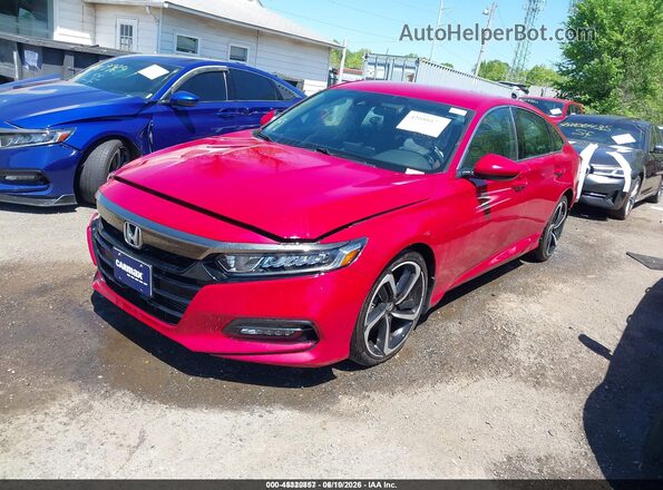 1HGCV1F32LA088989 2020 HONDA ACCORD Красный Передняя левая четверть