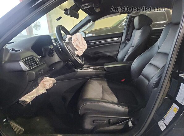 1HGCV1F32LA124745 2020 HONDA ACCORD Black წინა სალონის ხედი