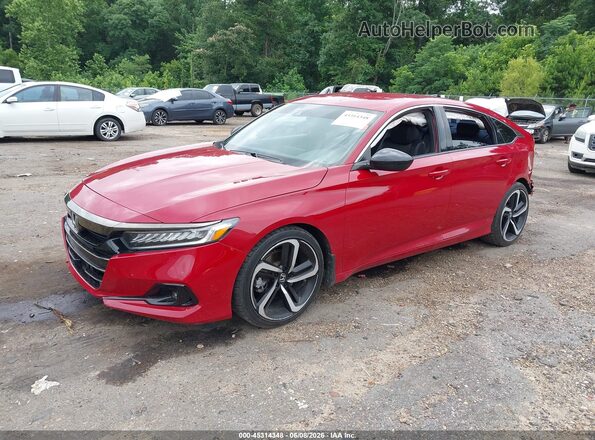 1HGCV1F32MA080604 2021 HONDA ACCORD Red Vista tres cuartos delantera izquierda