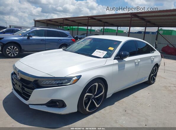1HGCV1F32MA119479 2021 HONDA ACCORD White Առջևի ձախ երեք քառորդ տեսարան
