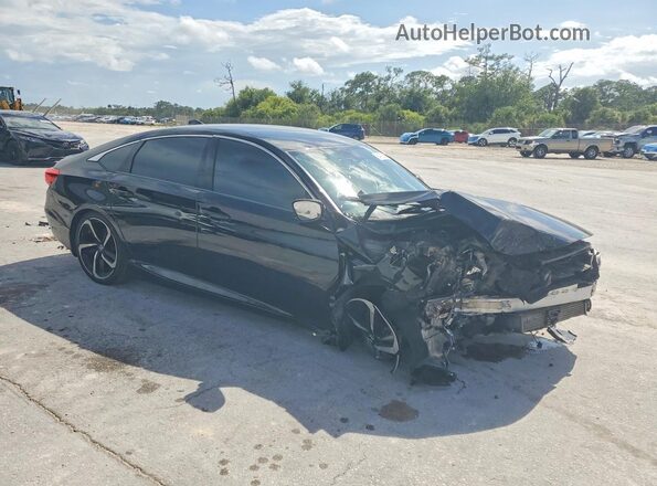 1HGCV1F33JA189570 2018 HONDA ACCORD Black Przód prawy