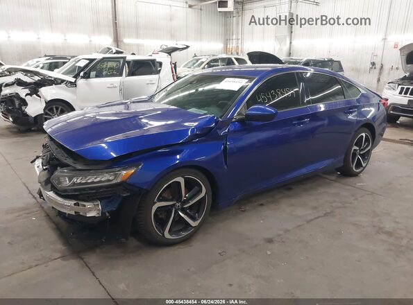 1HGCV1F33KA015600 2019 HONDA ACCORD Blue Przód lewy