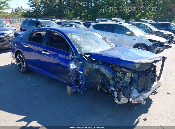 1HGCV1F33KA015614 2019 HONDA ACCORD Blue Вид спереду