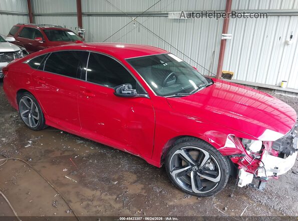 1HGCV1F33KA033255 2019 HONDA ACCORD Red Widok z przodu