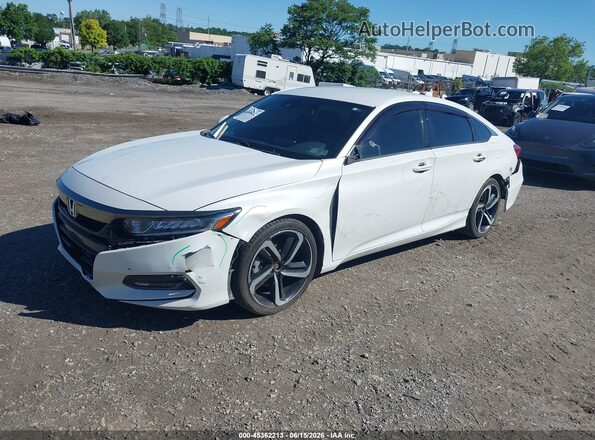 1HGCV1F33KA052467 2019 HONDA ACCORD White Առջևի ձախ երեք քառորդ տեսարան