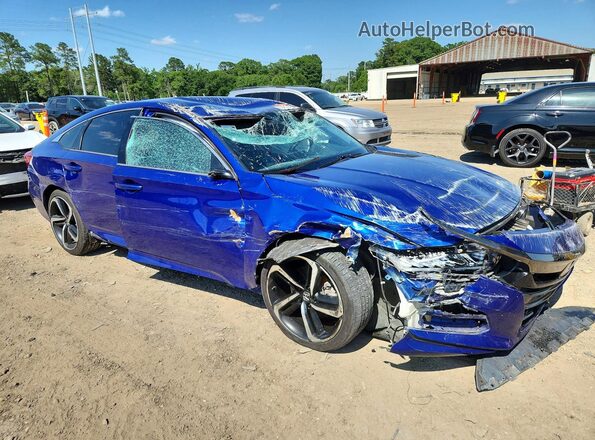 1HGCV1F33LA055791 2020 HONDA ACCORD Blue Delantero derecho