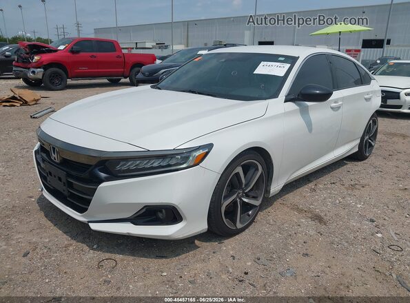 1HGCV1F33MA105803 2021 HONDA ACCORD White Vista tres cuartos delantera izquierda