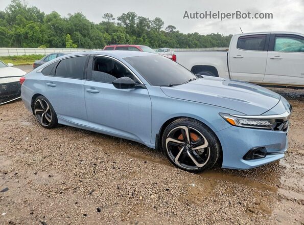 1HGCV1F33MA113741 2021 HONDA ACCORD Серый Передняя правая четверть