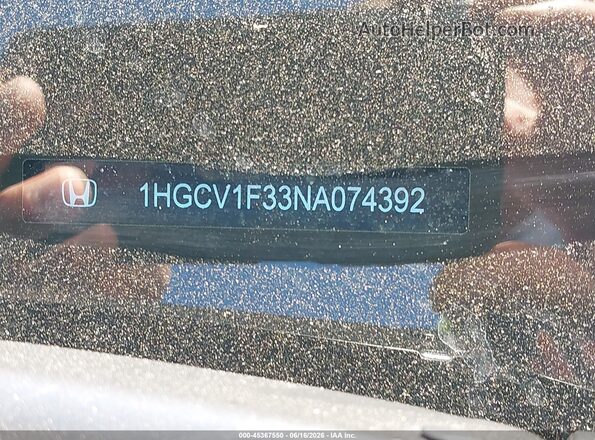 1HGCV1F33NA074392 2022 HONDA ACCORD Черный Вид подкапотного пространства