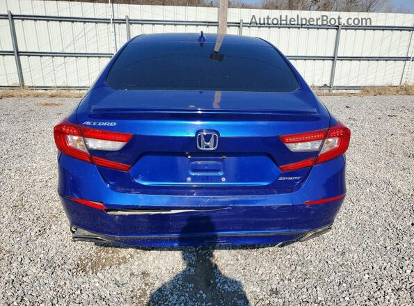 1HGCV1F34JA139969 2018 HONDA ACCORD Blue Вид ззаду