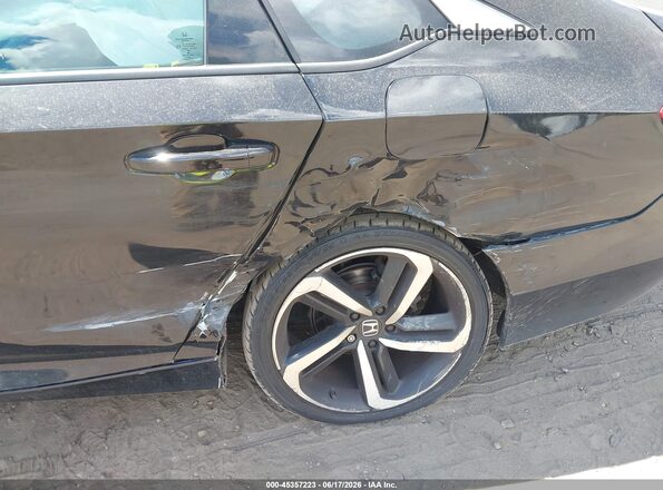 1HGCV1F34JA203394 2018 HONDA ACCORD Black Вид спереду