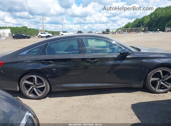 1HGCV1F34JA203394 2018 HONDA ACCORD Black Вид задньої частини салону