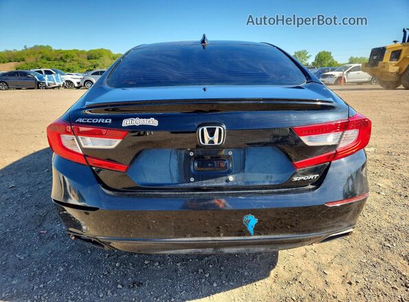 1HGCV1F34JA239649 2018 HONDA ACCORD Black უკანა ხედი