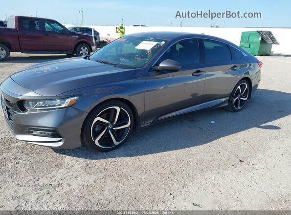1HGCV1F34KA061405 2019 HONDA ACCORD Gray წინა მარცხენა ხედი სამი მეოთხედიდან
