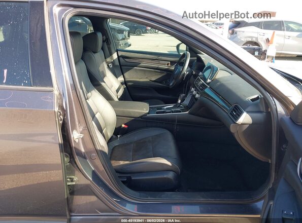 1HGCV1F34KA061405 2019 HONDA ACCORD Gray წინა სალონის ხედი
